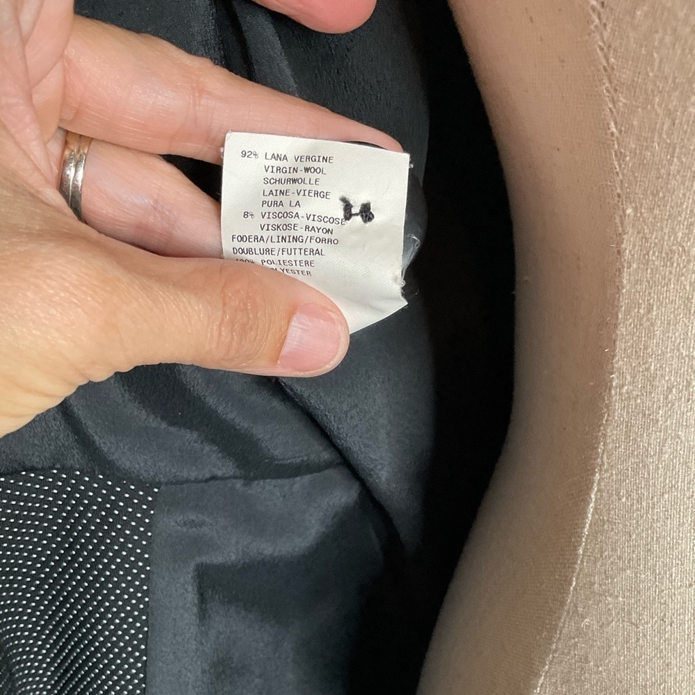 Armani Collezioni Black White Micro Stitch Button Down Peplum Blazer Size 12 - Picture 7 of 8